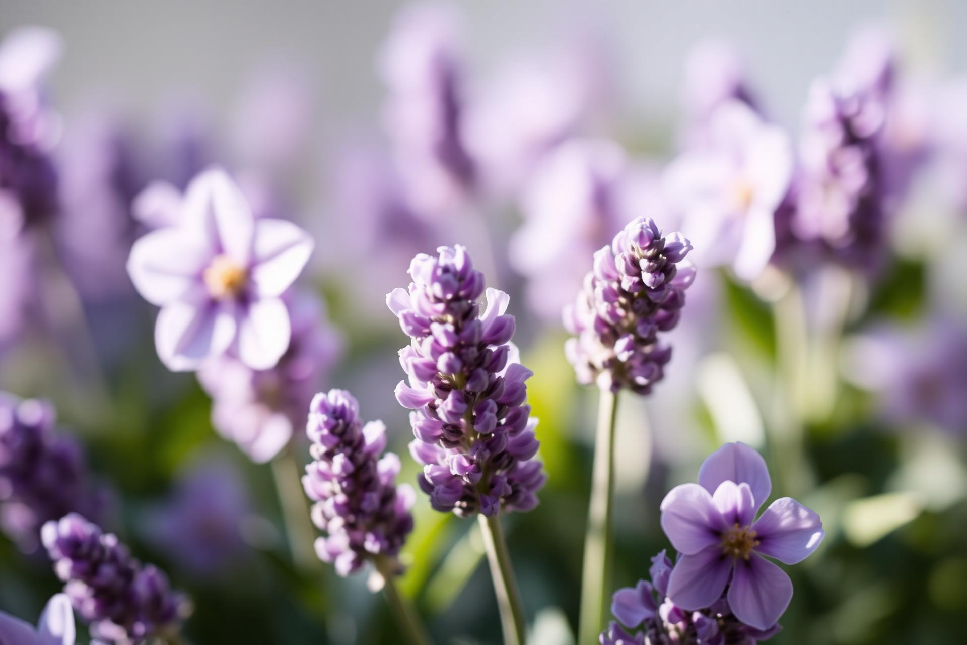 Flores de lavanda em luz suave